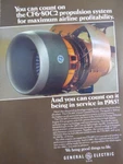 9/1984 Pub General Electric Aircraft Engine CF6-80C2 Original Ad. Fixed Price $11.74.